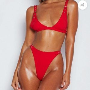 Red high wasted bikini- new! Never worn!